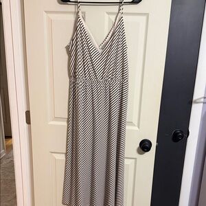 H&M Cream and Black Striped Maxi Dress